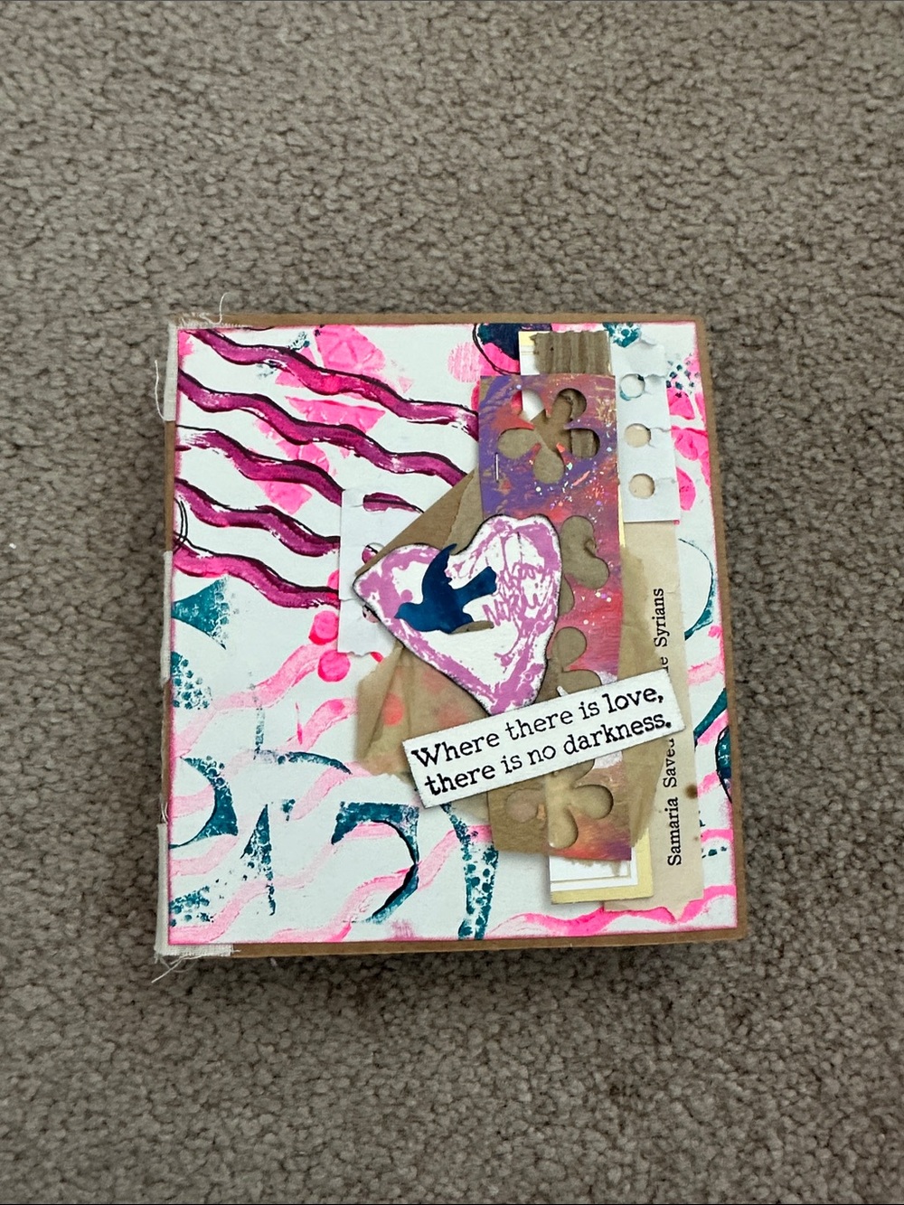Unfinished cardboard tab junk journal